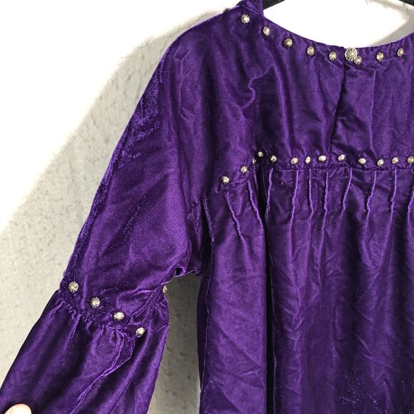 Roja Velvet Top Women Medium Purple Studded Velour Festival Castle Core Regal - Picture 10 of 16